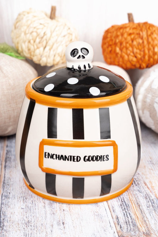 6.5 x 5.75 'Enchanted Goodies' Halloween Ceramic Treat Jar